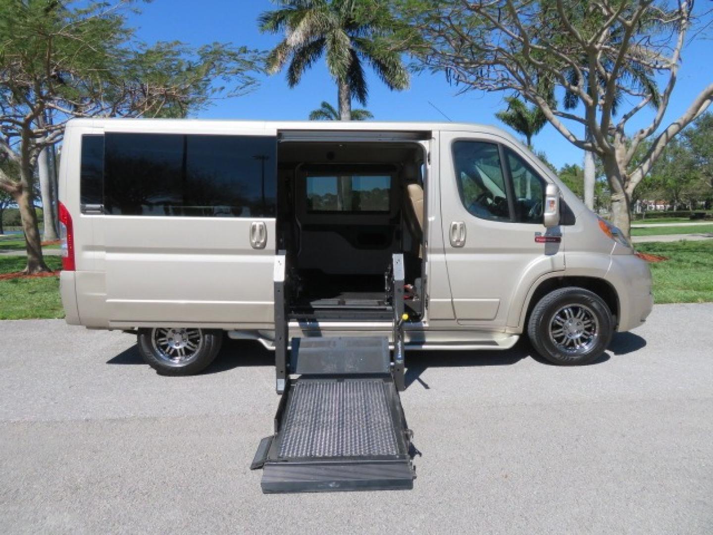 2016 Gold /Tan and Black Leather RAM Promaster (3C6TRVAG5GE) , located at 4301 Oak Circle #19, Boca Raton, FL, 33431, (954) 561-2499, 26.388861, -80.084038 - You are looking at a Gorgeous 2016 Ram Promaster Tempest X Handicap Wheelchair Conversion Van with 30K Original Miles, Lowered Floor, Dual Side Entry Doors, Power Passenger Side Entry Door, 750lb Braunability Wheelchair Lift, 4 Passenger Rear Power Bench Seat/Bed, Navigation, Rear Entertainment, Sur - Photo#42